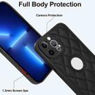 For iPhone 13 Pro Max Rhombic Leather Back Cover Phone Case(Black) - 3