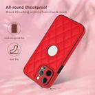 For iPhone 13 Pro Max Rhombic Leather Back Cover Phone Case(Red) - 2