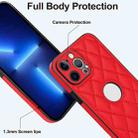 For iPhone 13 Pro Max Rhombic Leather Back Cover Phone Case(Red) - 3