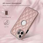 For iPhone 13 Pro Max Rhombic Leather Back Cover Phone Case(Rose Gold) - 2