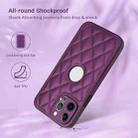 For iPhone 13 Pro Max Rhombic Leather Back Cover Phone Case(Dark Purple) - 2