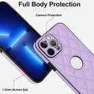 For iPhone 13 Pro Max Rhombic Leather Back Cover Phone Case(Purple) - 3