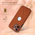 For iPhone 13 Pro Max Rhombic Leather Back Cover Phone Case(Brown) - 2