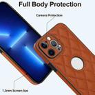 For iPhone 13 Pro Max Rhombic Leather Back Cover Phone Case(Brown) - 3