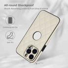 For iPhone 13 Pro Rhombic Leather Back Cover Phone Case(White) - 2