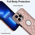 For iPhone 13 Pro Rhombic Leather Back Cover Phone Case(Rose Gold) - 3
