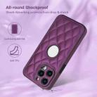 For iPhone 13 Pro Rhombic Leather Back Cover Phone Case(Dark Purple) - 2