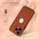 For iPhone 13 Pro Rhombic Leather Back Cover Phone Case(Brown) - 2