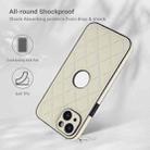 For iPhone 13 Rhombic Leather Back Cover Phone Case(White) - 2