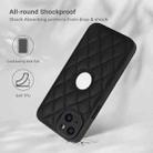 For iPhone 13 Rhombic Leather Back Cover Phone Case(Black) - 2