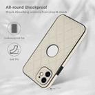 For iPhone 12 Rhombic Leather Back Cover Phone Case(White) - 2