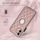 For iPhone 12 Rhombic Leather Back Cover Phone Case(Rose Gold) - 2