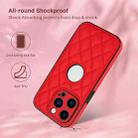 For iPhone 12 Pro Max Rhombic Leather Back Cover Phone Case(Red) - 2