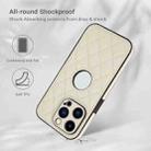 For iPhone 12 Pro Rhombic Leather Back Cover Phone Case(White) - 2