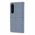 For Sony Xperia 1 VI Woven Texture Stitching Magnetic Leather Phone Case(Grey) - 3