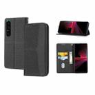 For Sony Xperia 1 VI Woven Texture Stitching Magnetic Leather Phone Case(Black) - 1