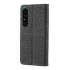 For Sony Xperia 1 VI Woven Texture Stitching Magnetic Leather Phone Case(Black) - 3