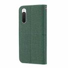 For Sony Xperia 10 VI Woven Texture Stitching Magnetic Leather Phone Case(Green) - 3