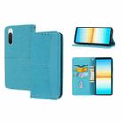 For Sony Xperia 10 VI Woven Texture Stitching Magnetic Leather Phone Case(Blue) - 1