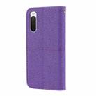 For Sony Xperia 10 VI Woven Texture Stitching Magnetic Leather Phone Case(Purple) - 3