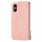 For Sony Xperia 10 VI Oil Skin Zipper Wallet Leather Phone Case(Pink) - 3