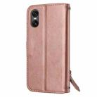 For Sony Xperia 10 VI Oil Skin Zipper Wallet Leather Phone Case(Rose Gold) - 3