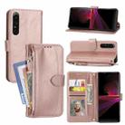 For Sony Xperia 1 VI Oil Skin Zipper Wallet Leather Phone Case(Rose Gold) - 1