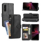 For Sony Xperia 1 VI Oil Skin Zipper Wallet Leather Phone Case(Black) - 1