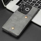 For Redmi Turbo 3 Double Buckle Card Slots Magnetic Phone Case(Grey) - 2