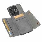 For Redmi Turbo 3 Double Buckle Card Slots Magnetic Phone Case(Grey) - 3