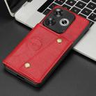 For Redmi Turbo 3 Double Buckle Card Slots Magnetic Phone Case(Red) - 2