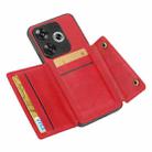 For Redmi Turbo 3 Double Buckle Card Slots Magnetic Phone Case(Red) - 3