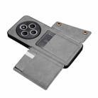 For Redmi 14C 4G Double Buckle Card Slots Magnetic Phone Case(Grey) - 3