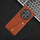 For Redmi 14C 4G Double Buckle Card Slots Magnetic Phone Case(Brown) - 2