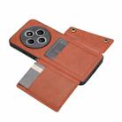 For Redmi 14C 4G Double Buckle Card Slots Magnetic Phone Case(Brown) - 3