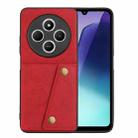 For Redmi 14C 4G Double Buckle Card Slots Magnetic Phone Case(Red) - 1