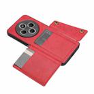 For Redmi 14C 4G Double Buckle Card Slots Magnetic Phone Case(Red) - 3