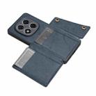 For Redmi Note 14 Pro 5G Double Buckle Card Slots Magnetic Phone Case(Blue) - 3