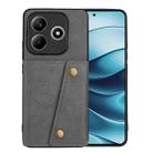 For Redmi Note 14 5G Double Buckle Card Slots Magnetic Phone Case(Grey) - 1