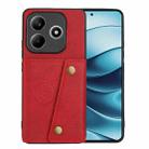 For Redmi Note 14 5G Double Buckle Card Slots Magnetic Phone Case(Red) - 1