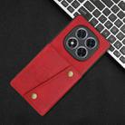 For Redmi Note 14 Pro+ 5G Double Buckle Card Slots Magnetic Phone Case(Red) - 2