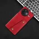 For Redmi K80 Pro Double Buckle Card Slots Magnetic Phone Case(Red) - 2