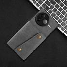 For Redmi K80 Double Buckle Card Slots Magnetic Phone Case(Grey) - 2