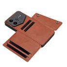For Redmi K80 Pro Champion Edition Double Buckle Card Slots Magnetic Phone Case(Brown) - 3