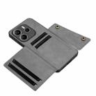 For Redmi Note 14 4G 163.25mm Double Buckle Card Slots Magnetic Phone Case(Grey) - 3