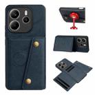 For Redmi Note 14 4G 163.25mm Double Buckle Card Slots Magnetic Phone Case(Blue) - 1