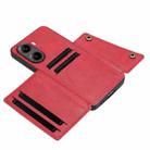 For Redmi Turbo 4 Double Buckle Card Slots Magnetic Phone Case(Red) - 3