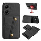 For Redmi Turbo 4 Pro Double Buckle Card Slots Magnetic Phone Case(Black) - 1