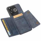 For Xiaomi Poco F6 Double Buckle Card Slots Magnetic Phone Case(Blue) - 3