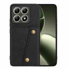 For Xiaomi 14T 5G Double Buckle Card Slots Magnetic Phone Case(Black) - 1